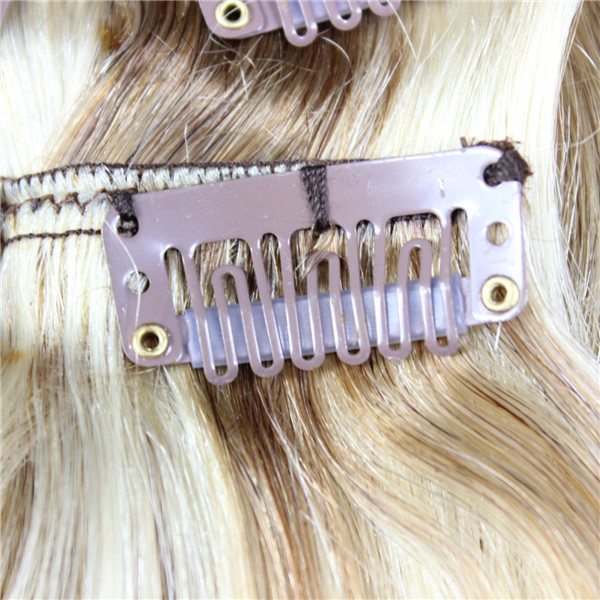 P-color double drawn remy hair clip in hair extensions zj0032